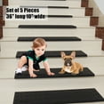 thumbnail image 5 of BESEA 36'' inch 5 Pack Rubber Outdoor Stair Treads Non-slip, Black Anti-slip Step Mat, 5 of 7
