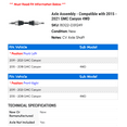 thumbnail image 2 of Axle Assembly - Compatible with 2015 - 2021 GMC Canyon 4WD 2016 2017 2018 2019 2020, 2 of 2