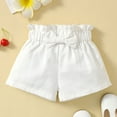 thumbnail image 3 of OLLUISNEO Newborn Baby Girl Clothes Pure White Elastic Shorts Baby Girl Summer Pants 3-6 Months, 3 of 6