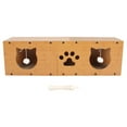 thumbnail image 2 of 2 Tier Cat Scratcher House with Cat Head and Paw Design, Scratch Resistance Corrugated Paper Cardboard Tunnel Bed, Made of Triple Material, Machine Cut, 2 of 8