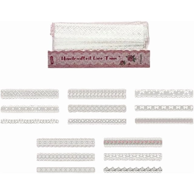 Transparent Lace Stickers PET Stickers for Scrapbooking Junk Journal Card Making Collage Diary Planner Notebook Craft Decoration Pink