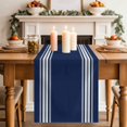 thumbnail image 2 of Table Runners 120 Inches Long Dress Scarves, Navy Blue Striped Farmhouse Coffee/Dining/Kitchen Table Decor Table Runner for Living Room, Farmhouse White Stripes Aesthetics 13x120 Inch, 2 of 9