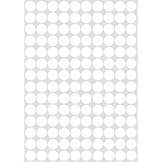 Color Coding Labels 3/8" Round 10 mm, White Dot Stickers, 0.375 inch