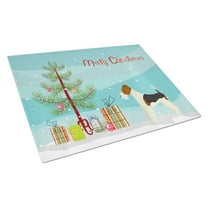 Fox Terrier Christmas Tree Glass Cutting Board Large