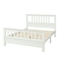 thumbnail image 6 of Euroco Full Size Platform Bed with Headboard, Solid Wood Bed with Slat for Kids, White, 6 of 8