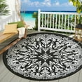 thumbnail image 4 of Aonewoe Round Outdoor Rugs 6Ft Waterproof Patio Plastic Straw Rug Reversible Camping Carpet Indoor Outdoor Area Rug for Patio,Deck,Balcony,Picnic,Beach,Outside, 4 of 9