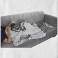 thumbnail image 6 of Folk Soft Flannel Fleece Blanket, Black and White Eastern Motifs Monochrome Ornamental Floral Pattern Doodle Image, Cozy Plush for Indoor and Outdoor Use, 50" x 70", White and Black, by Ambesonne, 6 of 6