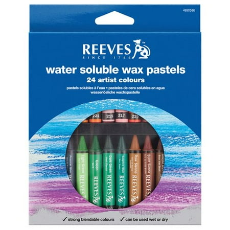 Reeves Non-Toxic Water Soluble Wax Pastel, Assorted Color, Pack of 24
