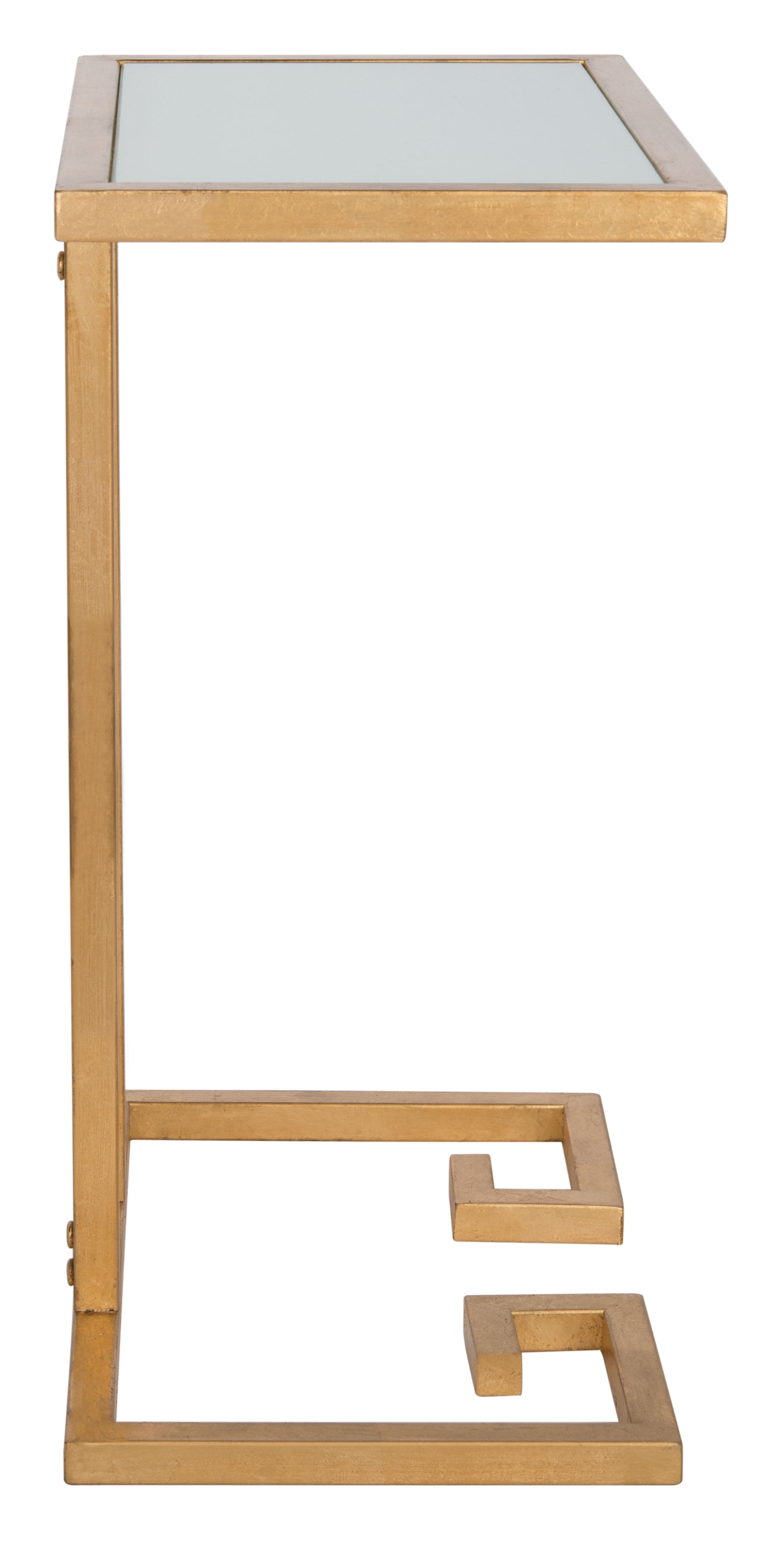 SAFAVIEH Murphy Solid Classic Accent Table, Gold/White Glass