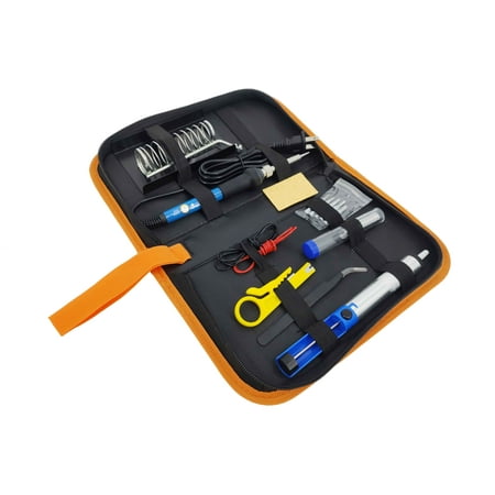 

FixtureDisplays® Anbes soldering iron kit 60W adjustable temperature soldering tool 5 soldering heads desoldering pump soldering iron bracket tweezers 15274