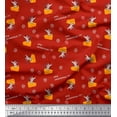 thumbnail image 1 of Soimoi Tissu en Coton Cambric Rouge Imprimé Tranches de Fromage & Rats pour Enfants, Largeur 56 Pouces, 1 of 3