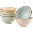 thumbnail image 1 of Cereal Bowls Ceramic Bowl Set - Soup Bowls Set of 6 with Candy Hue - Colorful Kitchen Bowls for Serving Salad | Oatmeal | Ramen | Pho | Noodle - Microwave and Dishwasher Safe - 6.25" W x 3" H - 23 OZ, 1 of 8