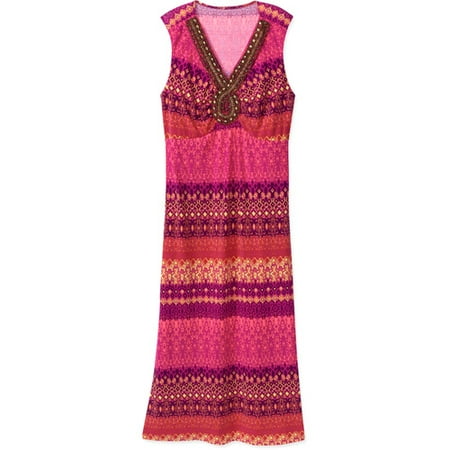 Faded Glory Women's Plus-Size Embellished Maxi Dress