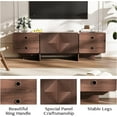 thumbnail image 6 of 66" Fluted TV Stands for Living Room, Mid Century Modern TV Consoles for 75 inch TV, Entertainment Center with Storage, Media Console with Adjustment Shelf(Walnut), 6 of 16
