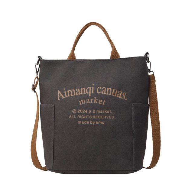 Bolso lona Bolso hombro para estudiante japonés y coreano gran capacidad mochila lona con para mujer bolso cruzado versátil informal literario 5938-PZ20240717015013