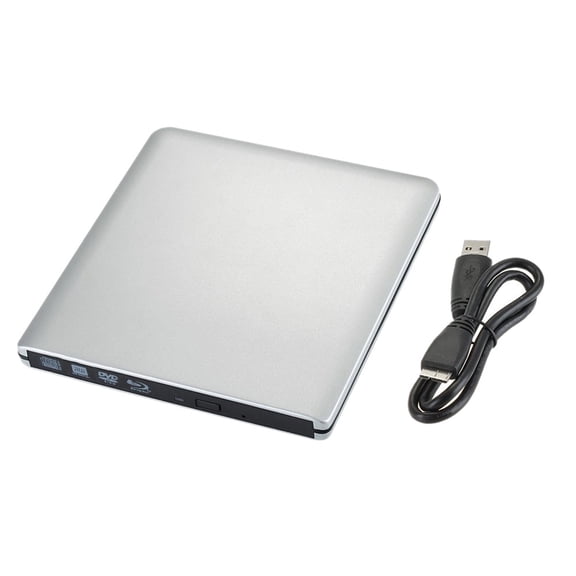 VIPQV External Blu Ray Drive, Support 50G Disc Read/Write Bluray Drives, Portable 3D Blu Ray Burner with USB 3.0 & Type-C, 4K Slim BD/DVD/CD Writer Compatible with Windows XP/7/8/10/11 MacOS for Lapt