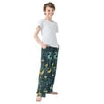 thumbnail image 4 of FORMRS Kids Pajama Pants with Pockets Size 6-8Y Boys Lounge Sleep Bottoms, Green Dragon Flowers, 4 of 8