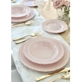 thumbnail image 2 of " OCCASIONS " 120 Plates Pack, Extra Heavyweight Vintage Wedding Party Disposable Plastic Plates (7'' Dessert Plate, Chateau in Blush Pink), 2 of 9