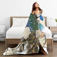 thumbnail image 6 of Peacock Throw Blanket Peacock Chinese Painting Style Luxury Cozy Plush Soft Blanket for Bed, Couch, Sofa, Dorm, Home Decor Queen Size 60"X50", 6 of 6