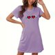 thumbnail image 1 of Camisón corto de San Valentín para mujer, talla grande, estampado en el pecho, cuello redondo, manga corta, 1 of 3