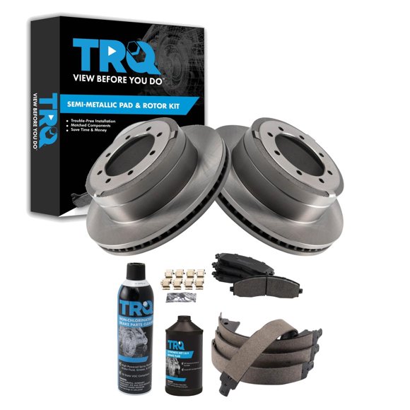 Kit de pastillas y discos de freno TRQ semimetálicas para Ford F-350 F-450