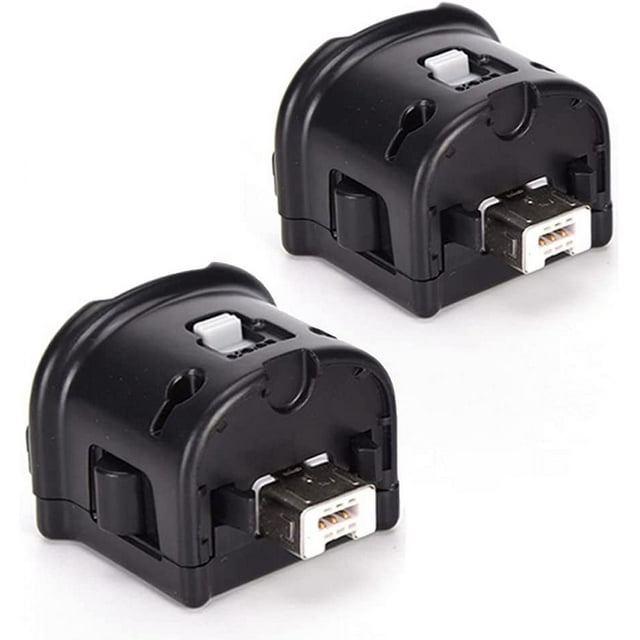 Adaptateur Wii Motion Plus, 2 Paquets d'Accessoires de Mouvement Améliorés pour Télécommande Wii (Noir)