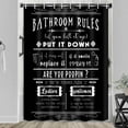thumbnail image 4 of Funny Quotes Shower Curtains,Unique Funny Cool Bathroom Rules Shower Curtains, Black and White Fable Bathroom Shower Curtain with Plastic Hooks,60X72 Inch., 4 of 4