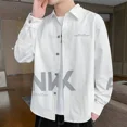 thumbnail image 3 of Camisas masculinas con estampado gráfico estampado blanco camisa de hombre manga larga casual mangas normales xxl trendyol tops moda hombre 2024, 3 of 5