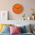 thumbnail image 3 of Wall Clock Bright Orange Clocks PVC Silent Non-Ticking Battery Operated Decorative Solid Color Round Clock for Home Living Room Kitchen Bedroom Office School Wall Decor 14 Inch, 3 of 9