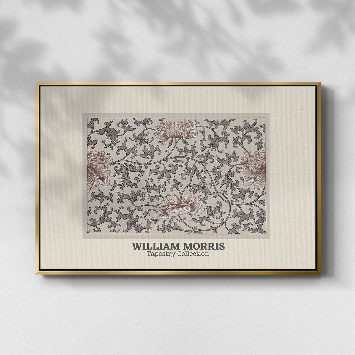 Vintage Abstract Print-XLVI Framed in Gold Wood Gallery Wrapped Canvas 27 in. x 41 in.