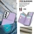 thumbnail image 7 of ELEHOLD Case for Samsung Galaxy S21,Business PU Leather Stand Case with Card Holder & Ring Holder,Violet, 7 of 7