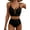 Black, variant on 2 Piece Bikini Set V Neck Cutout Swimsuit High Waisted Textured Ruched 2025 Summer Beach Swim Bathing Suits