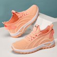 thumbnail image 4 of Women's Fashion Solid Color Mesh Lace Up Sneakers Lightweight Breathable Comfortable Running Shoes Non Soft Sole Athletic Footwear For Casual Walking And Sports Pink 42, 4 of 6