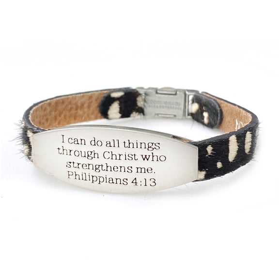 Good Works Philippians 4:13 Bible Verse Leather Bracelet