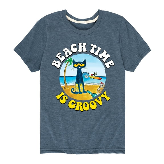 Pete The Cat - Beach Time Is Groovy - Toddler And Youth Short Sleeve Graphic T-Shirt