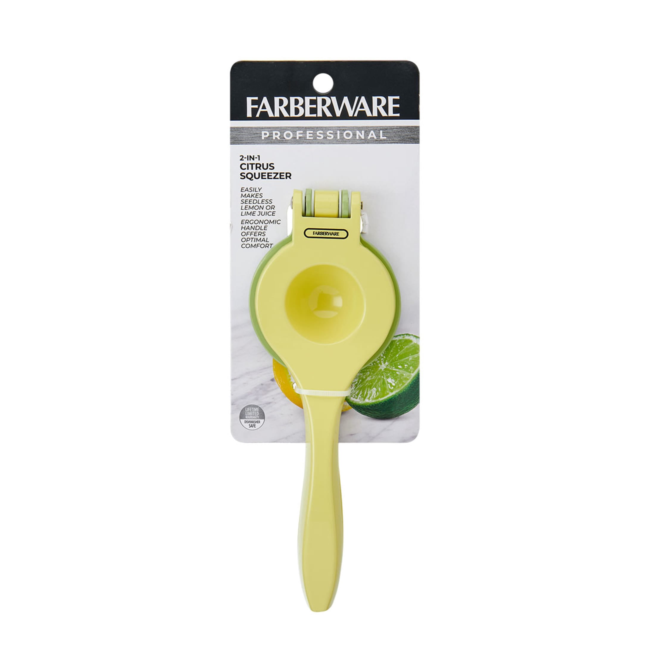 Farberware Pro 2-in-1 Citrus Manual Juicer with Ergonomic Handle, Yellow