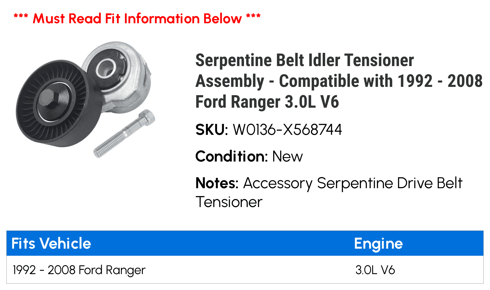 Ford ranger outlet serpentine belt