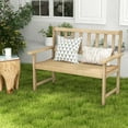 thumbnail image 4 of Costway Indonesia Teak Wood Garden Bench 2-Person Patio Bench with Backrest & Armrests Natural, 4 of 9