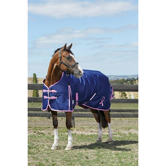 Weatherbeeta Original 1200D Standard Neck Lite Weight -- Breast Cancer Foundation Navy/pink (66")