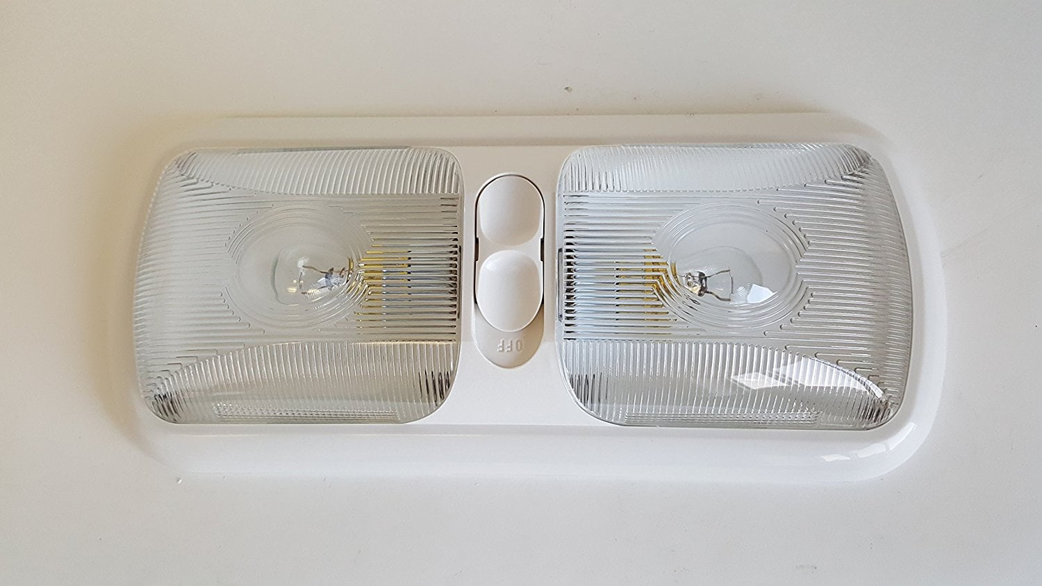 Double Fixture RV 12 volt Ceiling light Clear Lens By Class A Customs