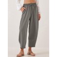 thumbnail image 4 of Women'S Summer High Waisted Baggy Pants Casual Ankle Length Trouser Slacks with Pockets Grey L, 4 of 6