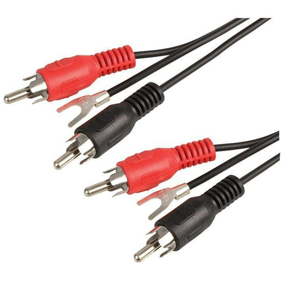 ELECTROVISION - Phono (RCA) Twin Male to Twin Male Lead, 1.2m Black