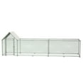 thumbnail image 3 of Pefilos 196" Large Metal Outdoor Rabbit Hutch Run, Weatherproof Roof Chicken Coop, UV Resistant, Backyard Hen House Poultry Habitat Cage, Silver, 3 of 8