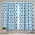 thumbnail image 2 of Ambesonne Animal Valance & Curtain, Blue Animal Theme, 55"x24", Blue White, 2 of 6