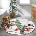 thumbnail image 3 of Round Rugs 3.3Ft, Snowman Christmas Round Area Rug Washable Indoor Throw Carpet, Xmas Tree Botanical Snowflake Soft Non Slip Circle Rug for Laundry Room Patio Home Decor Aesthetic, 3 of 8