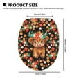 thumbnail image 6 of ZUXONGSY Highland Cow Flower Toilet Lid Covers Soft Thicker Flannel Bathroom Toilet Seat Cover with Stretch Edges Machine Washable Seat Covers Easy to Install Home Indoor Decor, 6 of 6