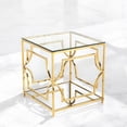 thumbnail image 2 of Pangea Home Z-Edward Square Side Table Gold, 2 of 7