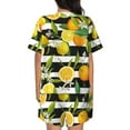 thumbnail image 3 of Kdxio Orange and Lemon Print Pajamas Sets for Women Short-Sleeved Pjs with Lounge Shorts Two Piece Sleepwear S-4XL, 3 of 8