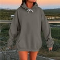 thumbnail image 2 of safuny Casual Hoodies Sweatshirt for Women Lightweight Oversized Pullover with Pockets Fall Winter Tops Gray _z M, 2 of 5