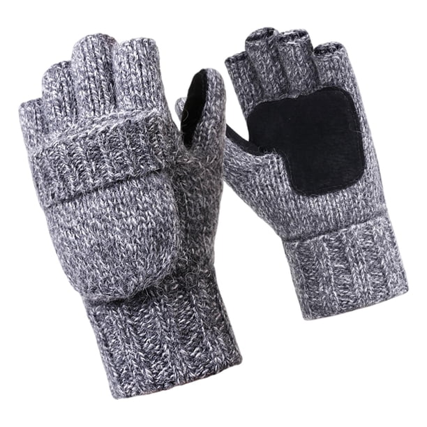 Guantes sin dedos jinwen Tejer De Medio para Correr Niñas Otoño Gris claro
